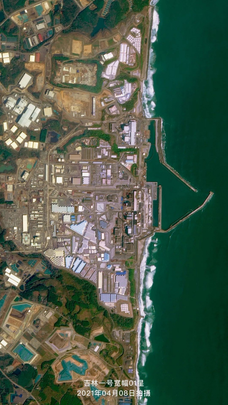 卫星目击福岛第一核电站上百万吨核污水存贮区储存罐超千个